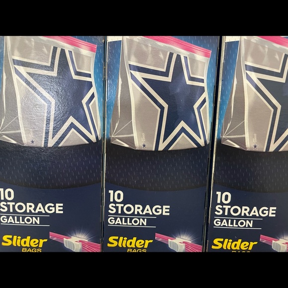 3 - 10 Packs Of Ziploc Dallas Cowboys Storage Bags - Picture 6 of 6